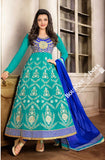 2-1 Salwar And Lehenga Heavy Work Wedding Designer Collection - Shades Of Blue Resplendent Unique Designer Wear Salwar Convertible Lehenga / Party Wear / Wedding / Special Occasions / Festivals - Semi Stitched, Blouse - Ready to Stitch - Boutique4India Inc.