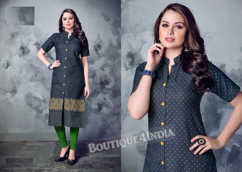 Denim winter wear desi kurti -4
