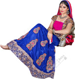 Lehenga - Attractive Heavy Work Designer Lehenga Collection - Rich Blue And Hot Pink Most Beautiful 3 Piece Semi Stitched Lehenga Collection For Party / Wedding / Special Occasions - Semi Stitched, Blouse - Ready to Stitch - Boutique4India Inc.