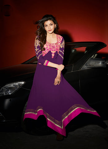 Purple Georgette Party Wear Anarkali Suit