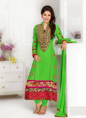 Green Georgette Casual Wear Salwar Suit