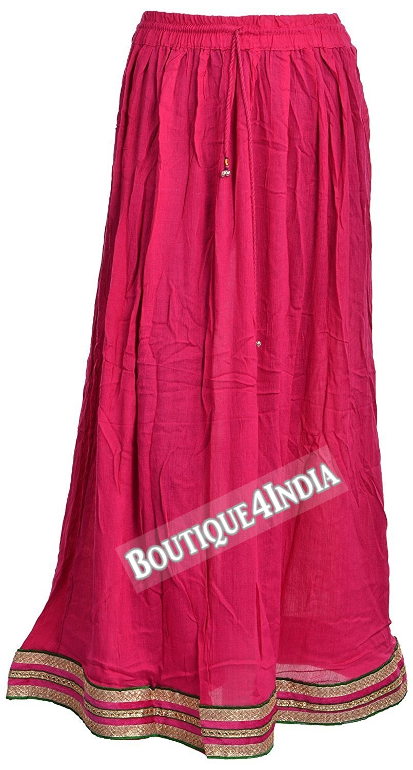 Casual Indian Pink with Zari skirt