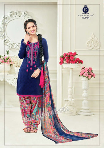 Violet Pashmina self Embroidered Patiala Kameez