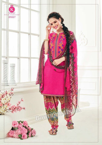 Amaranth Pashmina self Embroidered Patiala Kameez