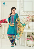 Blue Chill Pashmina self Embroidered Patiala Kameez