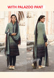 Grey Printed Pashmina Palazoo Suit