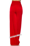 Solid Red Plus size Modal High Waist Palazzo Pant