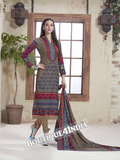 Grey Printed Pashmina Salwar Suit