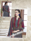 Grey Printed Pashmina Salwar Suit