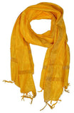 Gold Banarasi Silk Hand Block Printed Dupatta