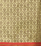 Beige Embroidered Patch worked Cotton Straight Cut Salwar Suit