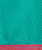 Turquoise Embroidered Patch worked Cotton Straight Cut Salwar Suit