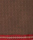 Brown Embroidered Patch worked Cotton Straight Cut Salwar Suit