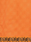 Orange Embroidered Patch worked Cotton Straight Cut Salwar Suit
