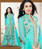 Salwar - Heavy Work Designer Wedding Collection - Breezy Blue And Golden Grand And Graceful Heavy Embroidery And Lace Work Unique Collection For Party / Wedding / Festival / Special Occasion - Boutique4India Inc.