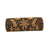 Black color Dupion Silk Clutch Bag with beads and Stone work - Boutique4India Inc.