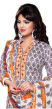 Purple and Orange Color Cotton churidar Suit