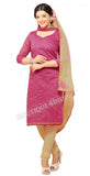 Magenta Color Chanderi Embroidered Straight Cut Salwar Suit