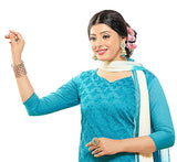 Sky Blue Color Chanderi Embroidered Straight Cut Salwar Suit