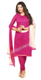 Rose Color Chanderi Embroidered Straight Cut Salwar Suit