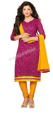 Red-violet Color Chanderi Embroidered Straight Cut Salwar Suit