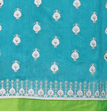 Light Blue Color Chanderi Embroidered Straight Cut Salwar Suit
