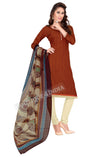 Dark Brown Color Khadi material Straight Cut Salwar Suit