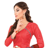 Rasberry Color Khadi printed Straight Cut Salwar Suit