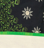 Black, green and white Color Chanderi Embroidered Straight Cut Salwar Suits