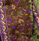 Green, yellow and black Color Cotton Straight Cut Salwar Suit