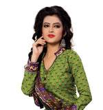 Green, yellow and black Color Cotton Straight Cut Salwar Suit