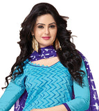 Sky blue Color Chanderi Embroidered Straight Cut Salwar Suit