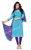 Sky blue Color Chanderi Embroidered Straight Cut Salwar Suit