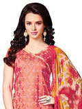 Dark Peach Color Chanderi Straight Cut Salwar Suit