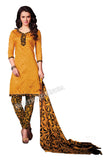 Amber and brown Color Chanderi Straight Cut Salwar Suit