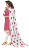 Pink Color Chanderi Embroidered designer Straight Cut Salwar Suit