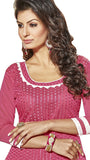 Pink Color Chanderi Embroidered designer Straight Cut Salwar Suit