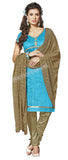 Sky Blue Color Chanderi Embroidered designer Straight Cut Salwar Suit