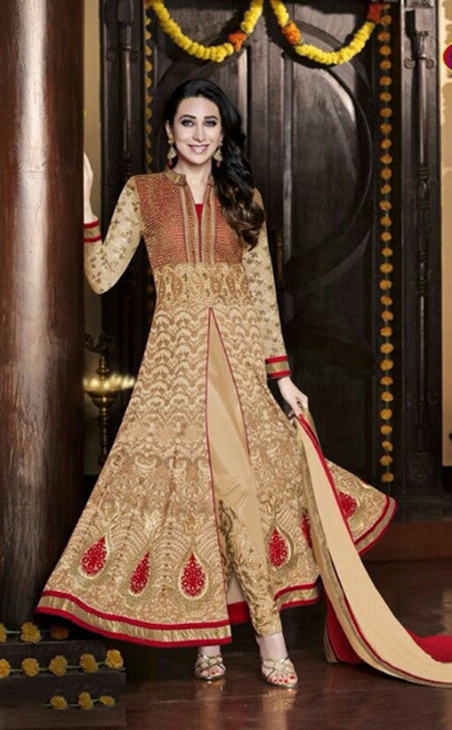 Exquisite Heavy Work Wedding Collection- Golden, Ivory And Rich Red Top To Bottom Rich Work Designer Wedding Stunning Collection / Party / Wedding / Festival / Special Occasion - Ready to Stitch - Boutique4India Inc.