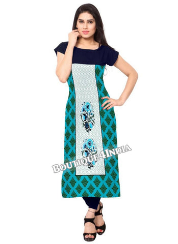 Shades of green Crepe Casual wear Printed Kurti