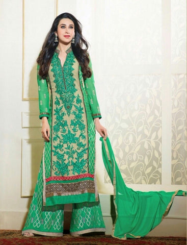 Heavy Work Designer Wedding Collection - Shades Of Green, Golden Grand And Graceful Heavy Embroidery And Lace Work Unique Collection For Party / Wedding / Festival / Special Occasion - Ready to Stitch - Boutique4India Inc.