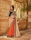 Sarees - Orange And Golden Stunning Bridal Designer Collections - Wedding / Party / Bridal - Boutique4India Inc.