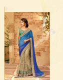 Sarees - Blue And Green Family And Golden Stunning Bridal Designer Collections - Wedding / Party / Bridal - Boutique4India Inc.