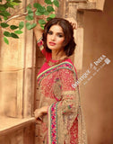 Sarees - Pink And Golden Stunning Bridal Designer Collections - Wedding / Party / Bridal - Boutique4India Inc.