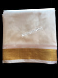 Cream color silk dhoti with big golden border