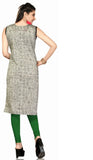 Cotton Silk Printed kurti with nice black and pink pippin on the neck - Boutique4India Inc.