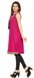 Party Wear/Semi Party Wear Short Sleeves Cotton Kurti in Pink Color