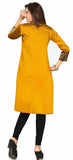 Marvelous Exotic Mustard Color Cotton Silk 3/4th Sleeves kurti - Boutique4India Inc.