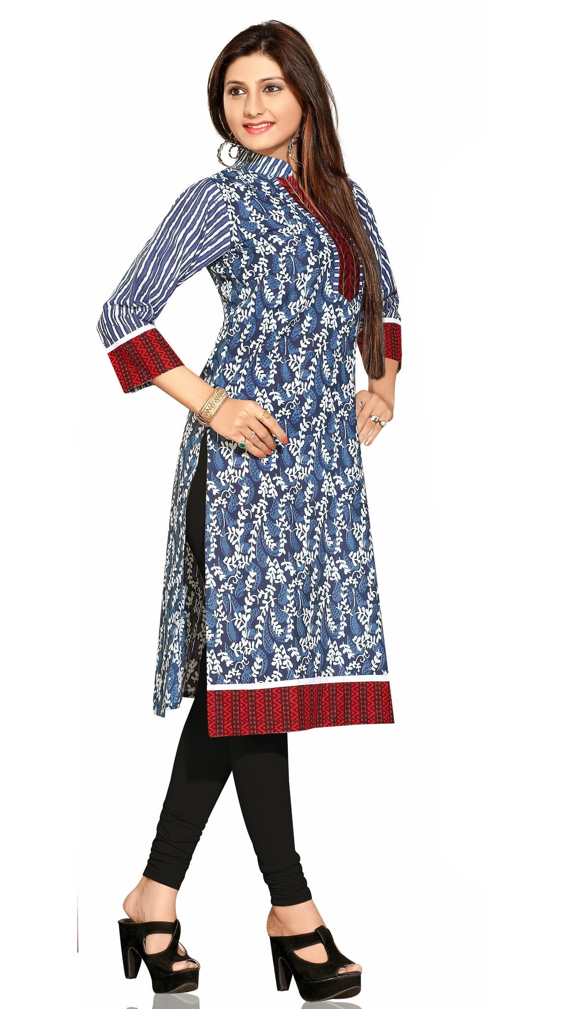 Kurtis for Women Indian Tunic Short Kurta Dress Blue Printed Cotton Kurti  Indian Dress Top & Tees Summer Wear Tops - Etsy