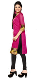 Pink Chanderi Cotton 3/4 Sleeves Kurti with lining inside (slip)